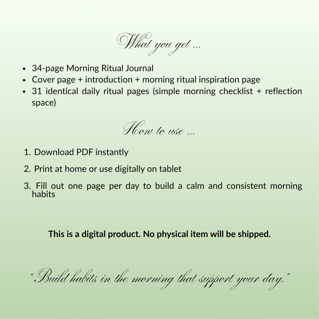 Morning Ritual Journal