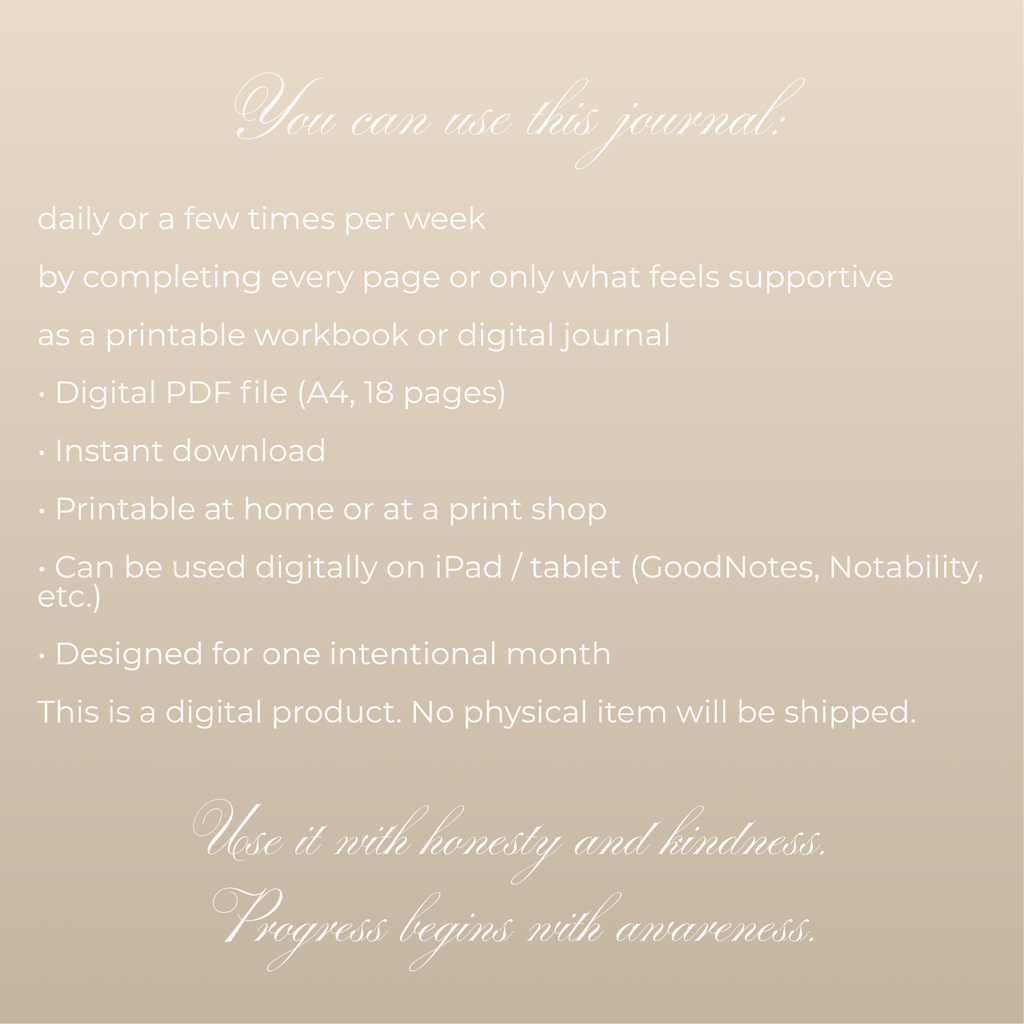 Monthly Wellness Journal